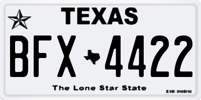 TX license plate BFX4422