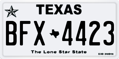 TX license plate BFX4423