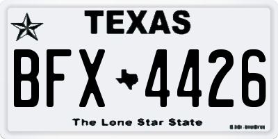 TX license plate BFX4426