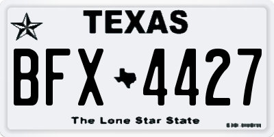 TX license plate BFX4427