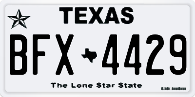 TX license plate BFX4429
