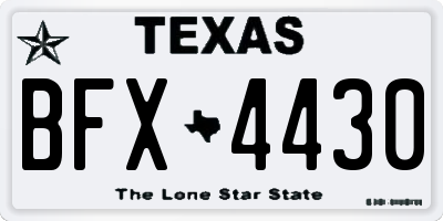 TX license plate BFX4430