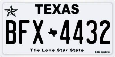 TX license plate BFX4432