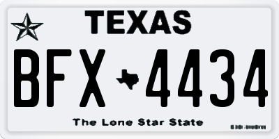 TX license plate BFX4434