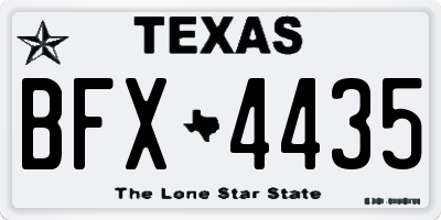 TX license plate BFX4435