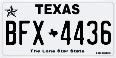 TX license plate BFX4436