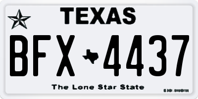 TX license plate BFX4437