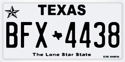 TX license plate BFX4438