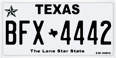 TX license plate BFX4442