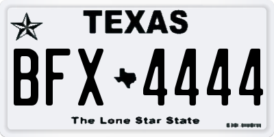 TX license plate BFX4444