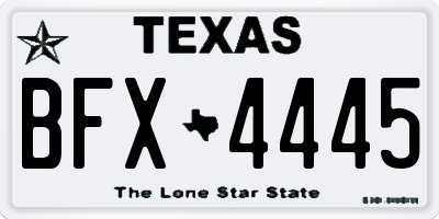 TX license plate BFX4445