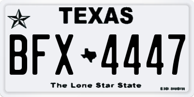 TX license plate BFX4447
