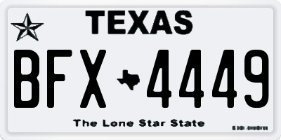 TX license plate BFX4449