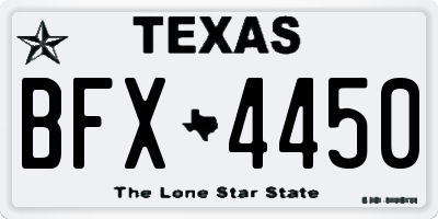 TX license plate BFX4450