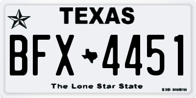 TX license plate BFX4451