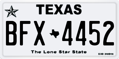 TX license plate BFX4452