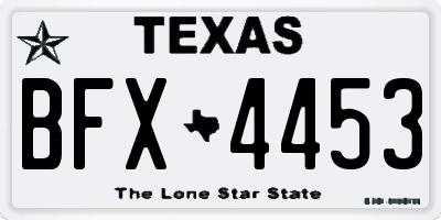 TX license plate BFX4453