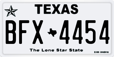 TX license plate BFX4454