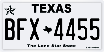 TX license plate BFX4455