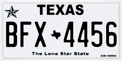 TX license plate BFX4456