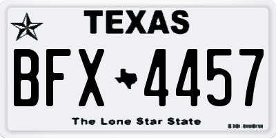 TX license plate BFX4457