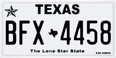 TX license plate BFX4458
