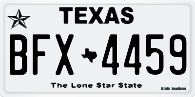 TX license plate BFX4459