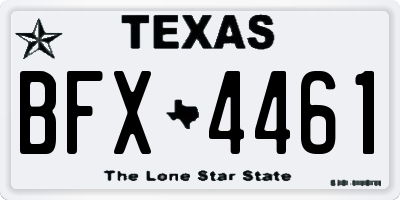 TX license plate BFX4461