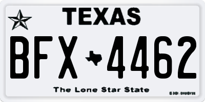 TX license plate BFX4462