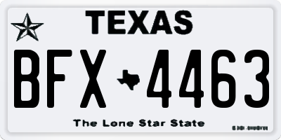 TX license plate BFX4463