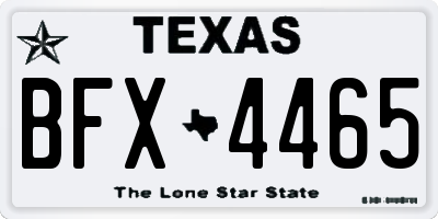 TX license plate BFX4465