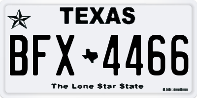 TX license plate BFX4466