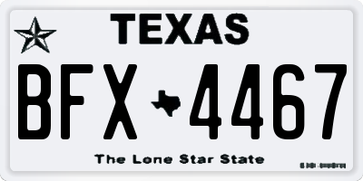 TX license plate BFX4467