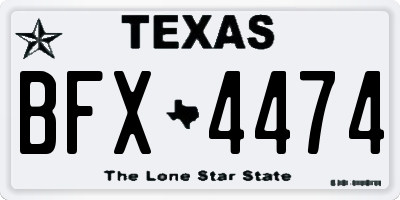 TX license plate BFX4474