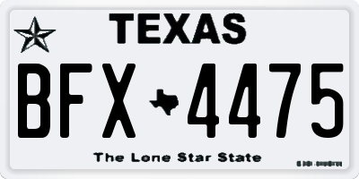 TX license plate BFX4475