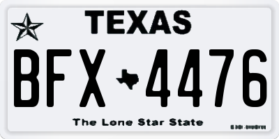 TX license plate BFX4476