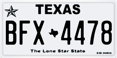 TX license plate BFX4478