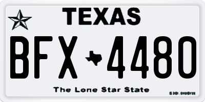 TX license plate BFX4480