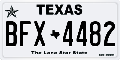 TX license plate BFX4482