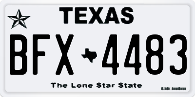 TX license plate BFX4483