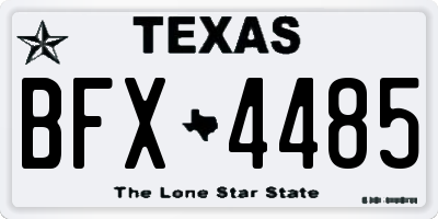 TX license plate BFX4485