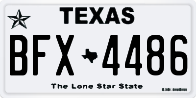 TX license plate BFX4486