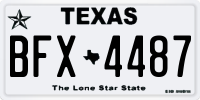 TX license plate BFX4487
