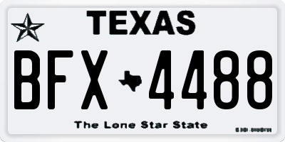 TX license plate BFX4488
