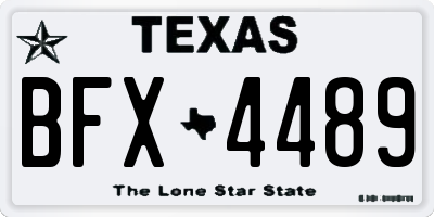 TX license plate BFX4489