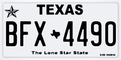TX license plate BFX4490