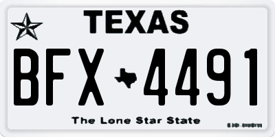 TX license plate BFX4491