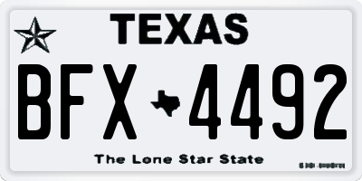 TX license plate BFX4492