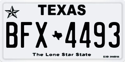 TX license plate BFX4493
