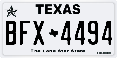 TX license plate BFX4494